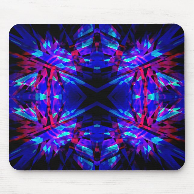 Blauer Kaleidoskop Mousepad (Vorne)
