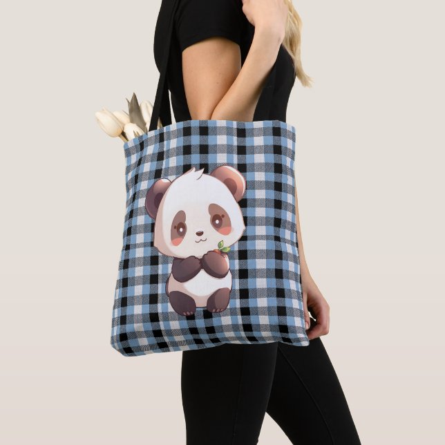 Blauer Karierter Panda (Von Nahem)