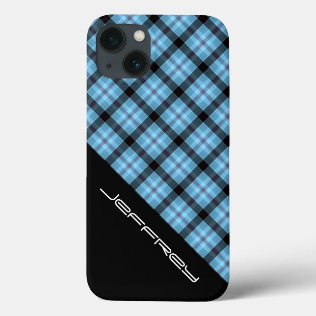 Blauer karierter/schwarzer Kasten iPhone6, stark, Case-Mate iPhone Hülle (Rückseite)