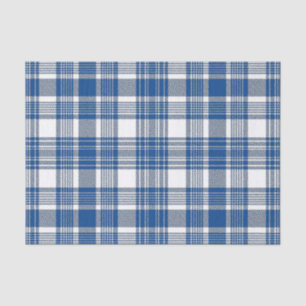 BLAUER KARIERTES MUSTER SEIDENPAPIER