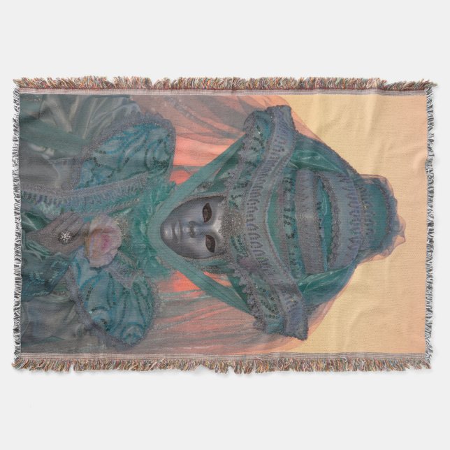 Blauer Karneval Kostüm, Venedig Decke (Vorderseite)