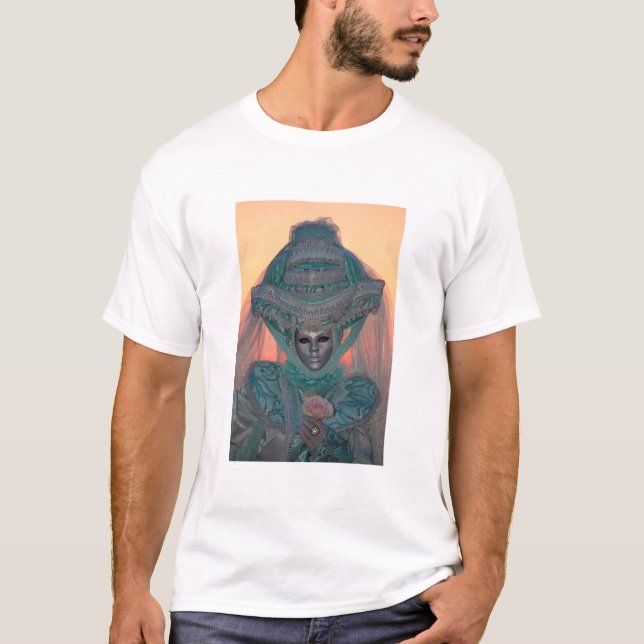 Blauer Karneval Kostüm, Venedig T-Shirt (Vorderseite)