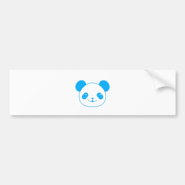 Blauer Kawaii-Panda-Bär Autoaufkleber (Vorne)