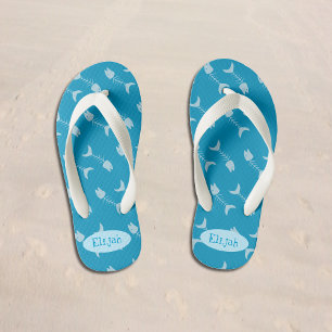 Blauer Kid Flip Flops mit Namen
