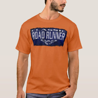 Blauer klassischer Roadrunner Winged Schädel T-Shirt