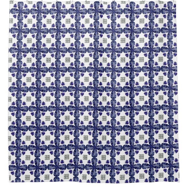 Blauer Klee Duschvorhang (Vorderseite)