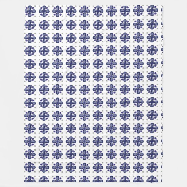 Blauer Klee Fleecedecke (Vorderseite)