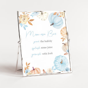 Blauer Kleiner Kürbis Herbst Mama Osa Bar Schild