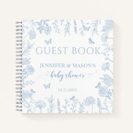 Blauer kleiner Schmetterling Baby Dusche Gästebuch Notizbuch
