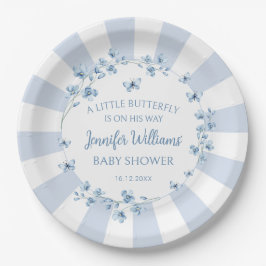 Blauer kleiner Schmetterling Baby Duschpapier Tell Pappteller