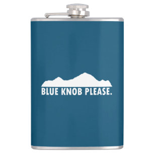 Blauer Knopf Bitte Flachmann