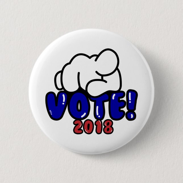 Blauer Knopf der ABSTIMMUNG 2018 Button (Vorderseite)