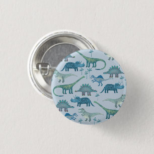 Blauer Knopf für Dinosaurier Button