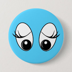 Blauer Knopf mit spielerischem Auge Funny - Ihre F Button