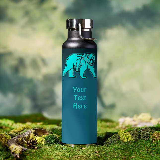 Blauer Kodiakbär Trinkflasche (Außenbereich (gedreht))