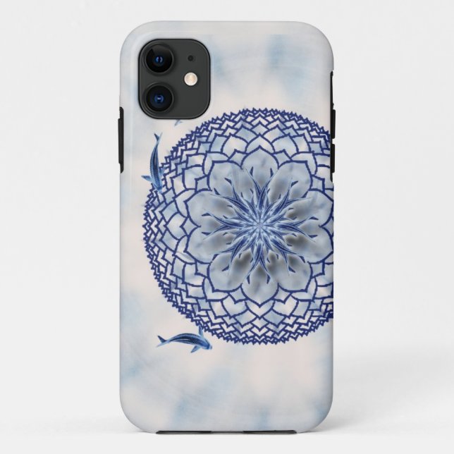 Blauer Koi Lotus Mandalacasemate-Telefon-Kasten Case-Mate iPhone Hülle (Rückseite)