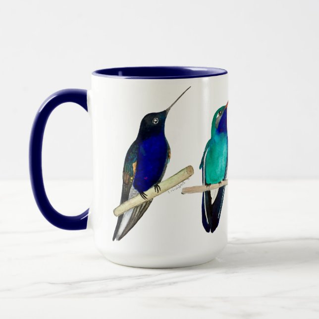 Blauer Kolibri-Becher Tasse (Links)