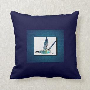 Blauer Kolibri Kissen