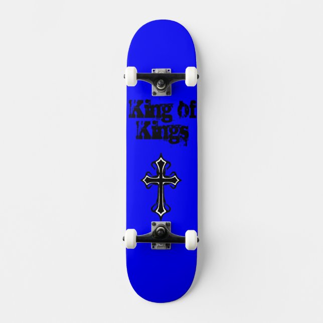 Blauer König von Königen Skateboard Deck (Vorderseite)