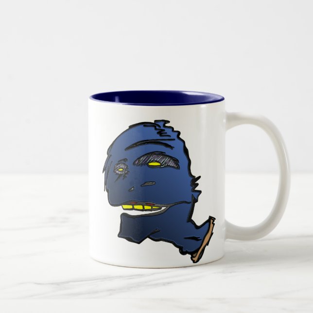 Blauer Kopf Zweifarbige Tasse (Rechts)
