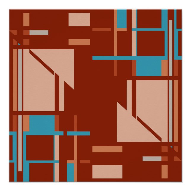 Blauer Korallenorangestein senkrecht auf Rost Poster (Vorderseite)