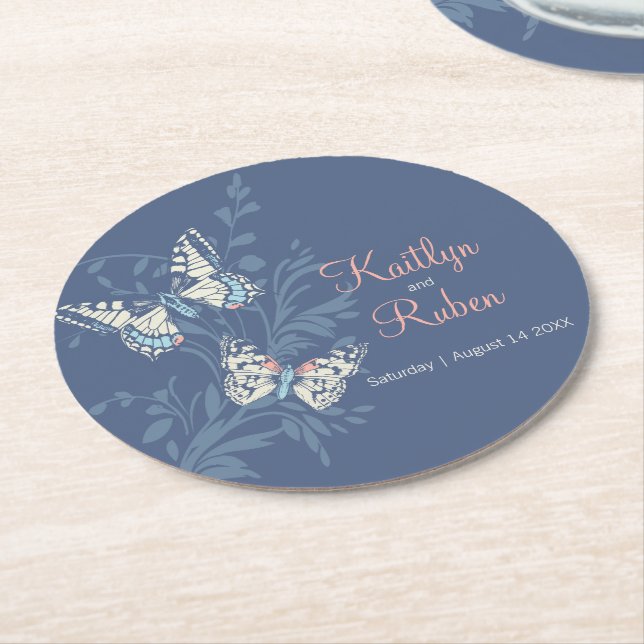 Blauer Korallenriff Runder Pappuntersetzer (Angewinkelt)