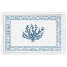 Blauer korallenroter Lucite-Behälter