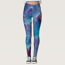 Blauer kosmischer Nebel Universum Leggings