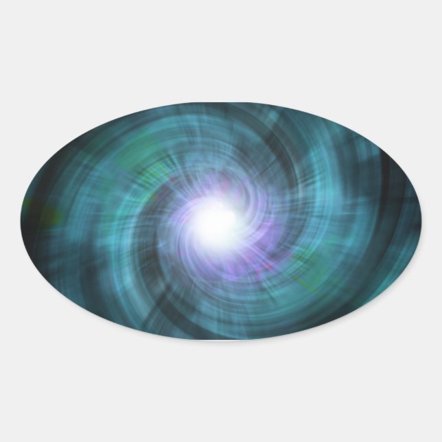 Blauer kosmischer Twirl Ovaler Aufkleber (Vorderseite)