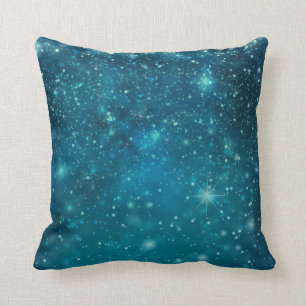 Blauer kosmischer Weltraum Sternenhimmel Kissen