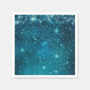 Blauer kosmischer Weltraum-Sternenhimmel Serviette