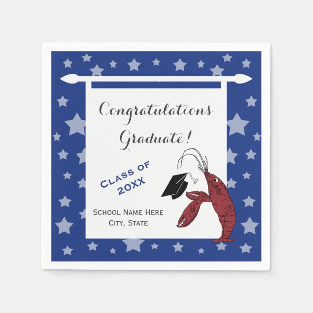 Blauer Krabbenfisch/Hummerstars Abschluss Serviette (Vorderseite)