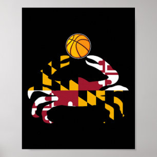 Blauer Krabbenstolz auf Maryland-Staatsflagge mit Poster