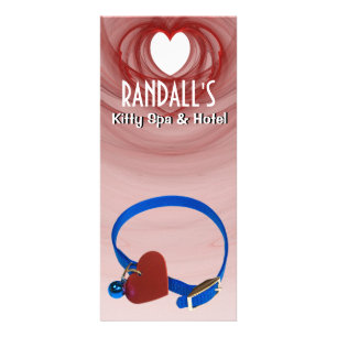 Blauer Kragen, rote Herz-Katzen-Liebe Werbekarte