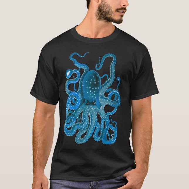 Blauer Krake T-Shirt (Vorderseite)