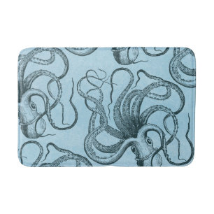 Blauer Kraken Badematte