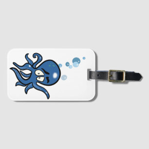Blauer Kraken Gepäckanhänger
