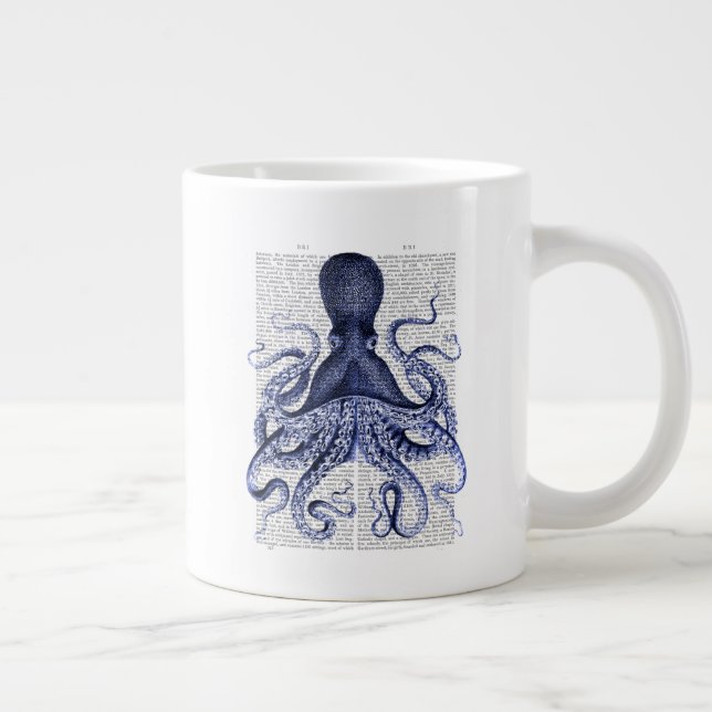 Blauer Kraken Jumbo-Tasse (Rechts)