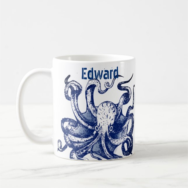 Blauer Kraken Kaffeetasse (Links)