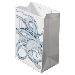 Blauer Kraken Mittlere Geschenktüte