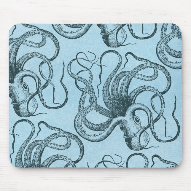 Blauer Kraken Mousepad (Vorne)