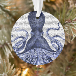 Blauer Kraken Ornament