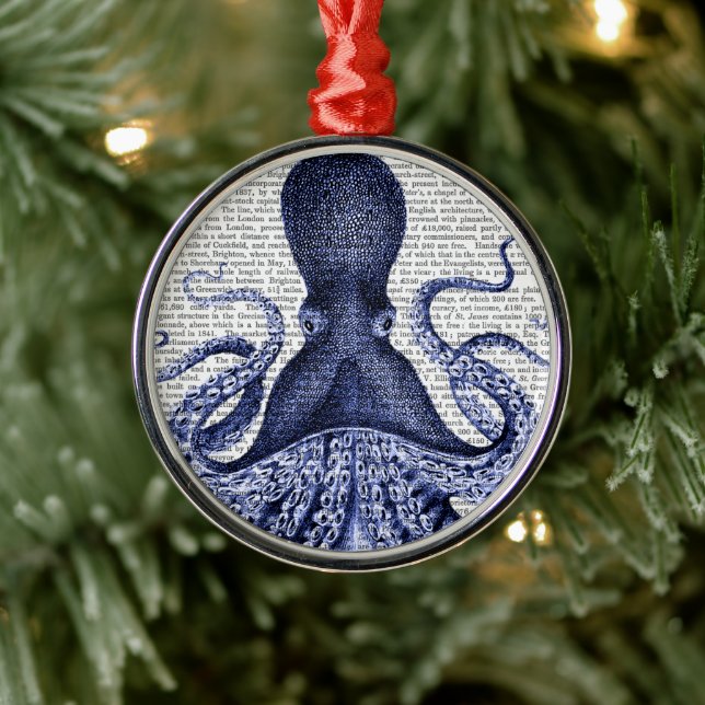 Blauer Kraken Ornament Aus Metall (Baum)