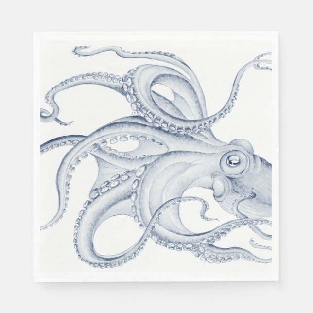 Blauer Kraken Serviette (Vorderseite)