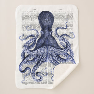 Blauer Kraken Sherpadecke