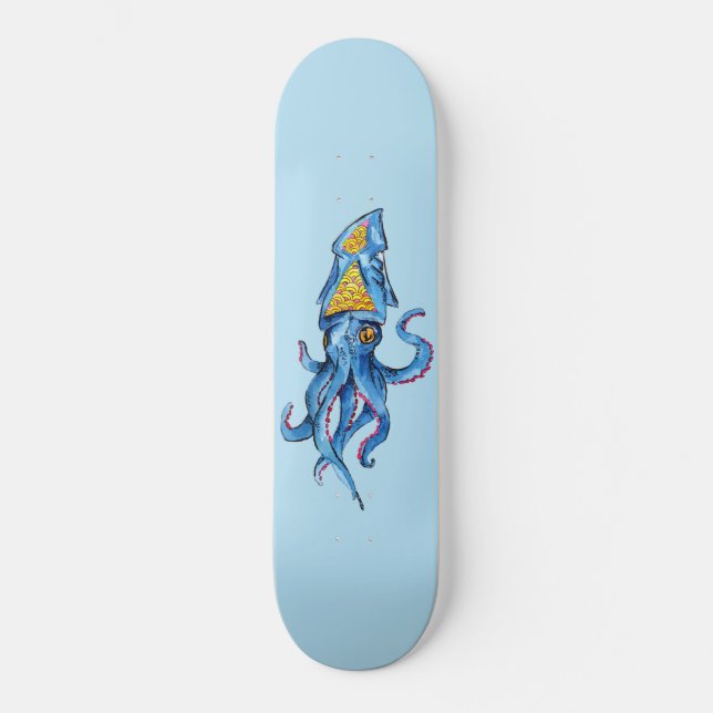  Blauer Kraken  Skateboard (Vorderseite)