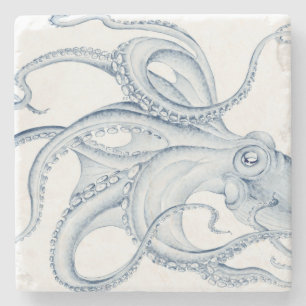 Blauer Kraken Steinuntersetzer
