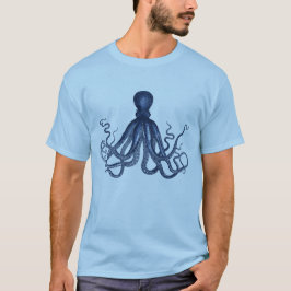 Blauer Kraken-T - Shirt