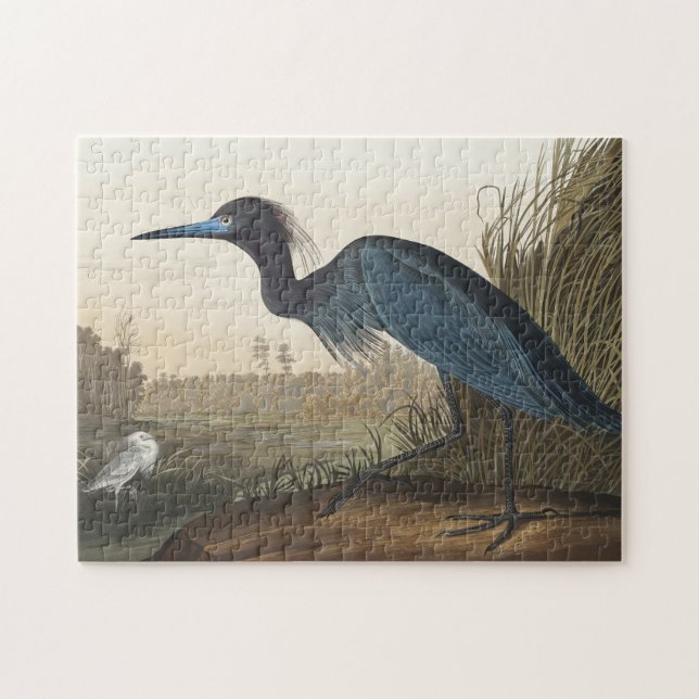 Blauer Kranich oder Heron von Vögeln Amerikas Puzzle (Horizontal)