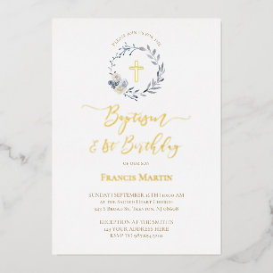 Blauer Kranich Taufen Einladung